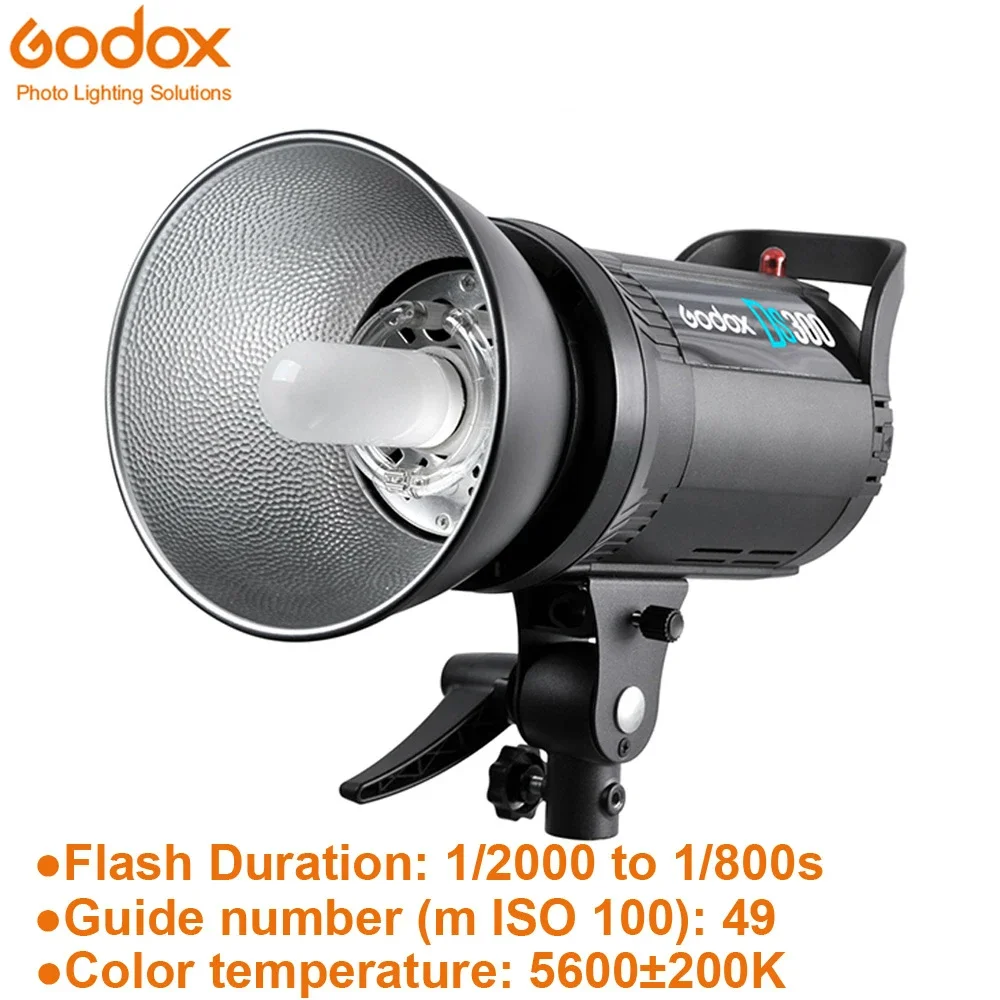 

GODOX DS200 DS300 110/220V Professional Studio Strobe light flash DS Series Max 200WS 300WS GN58 flash studio light lamp