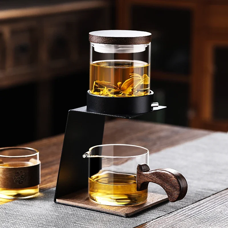 Automatic Tea Maker One-Click Water Brewing Magic Magnetic Tea Pot High-End Office Lazy Glass Tea Set