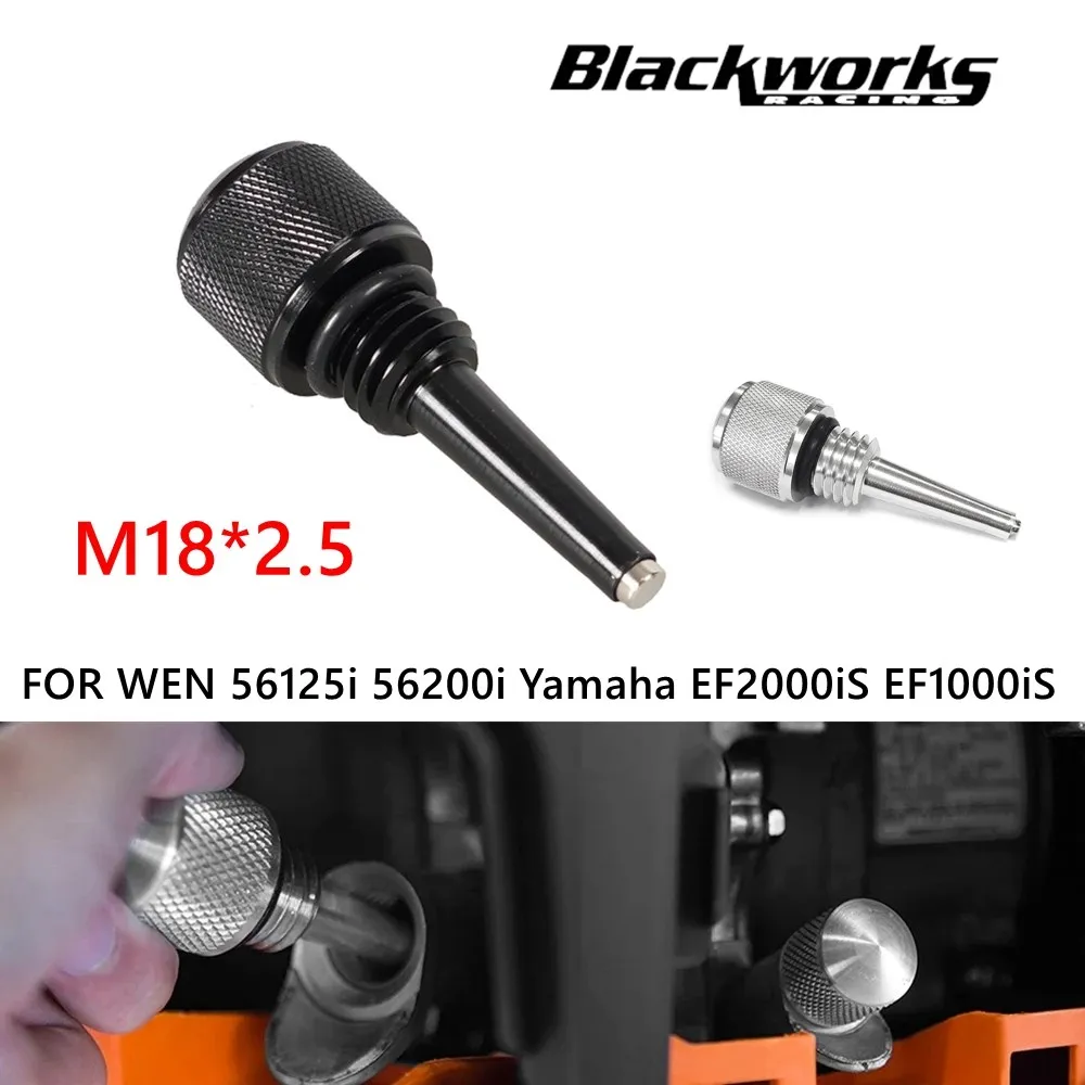 55201 Aluminum M18*2.5 Magnetic Oil Dipstick for Inverter Generators for WEN 56125i 56200i Yamaha EF2000iS EF1000iS Silver/Black