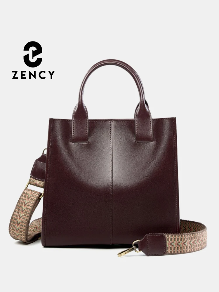 

Zency Vintage Genuine Leather Shoulder Bag Bucket Ladies Fashion Handbag Large Capacity Bag For Women Crossbody 2 Straps Winter