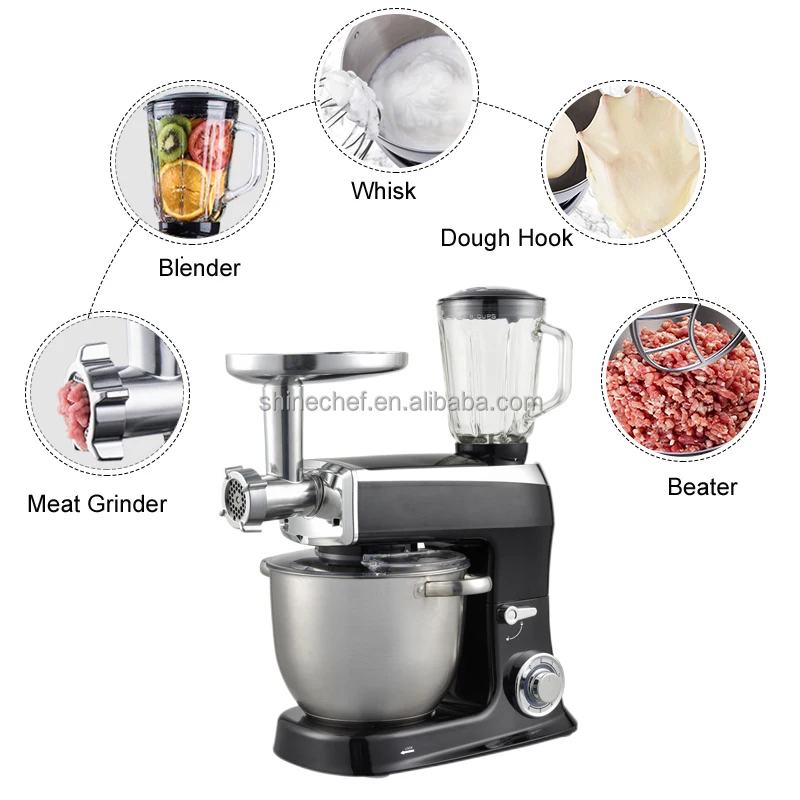 Electric 7.5L 8.5L Dough Mixer Meat Grinder Planetary 4 In 1 Stand Food Mixer 1500W Food Processor Mixer Blender
