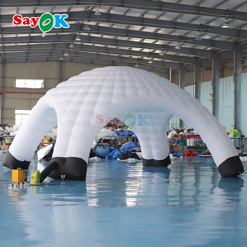 Tenda inflável Sayok para clube com luzes LED, dossel para festa de palco, configuração rápida, abrigo ao ar livre para eventos, casamento, festa de acampamento