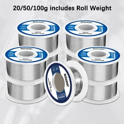 0.8mm 1.0mm 2.0mm 20g 50g 100g Soldering Tin Wire Tin Melt Rosin Core Solder Soldering Wire Roll No-clean FLUX 2.0%