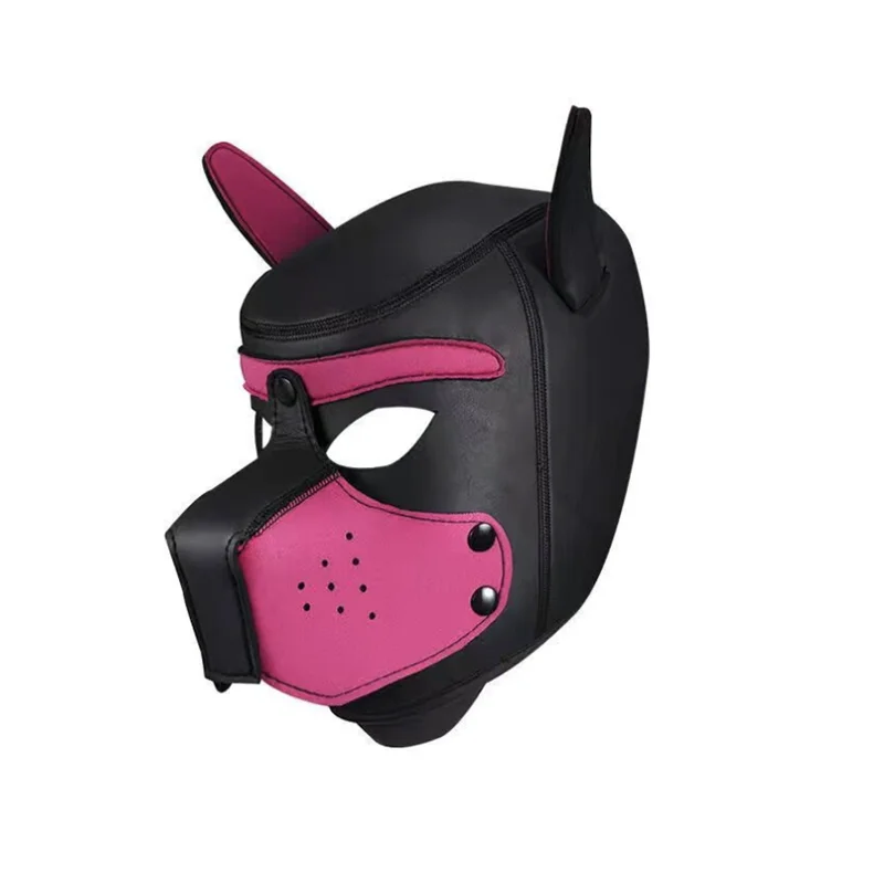 Adult Sexy Soft Masks Cosplay Dog Full Head Mask PU Padded Latex Rubber Puppy Role Play Decompression Game Prop Party