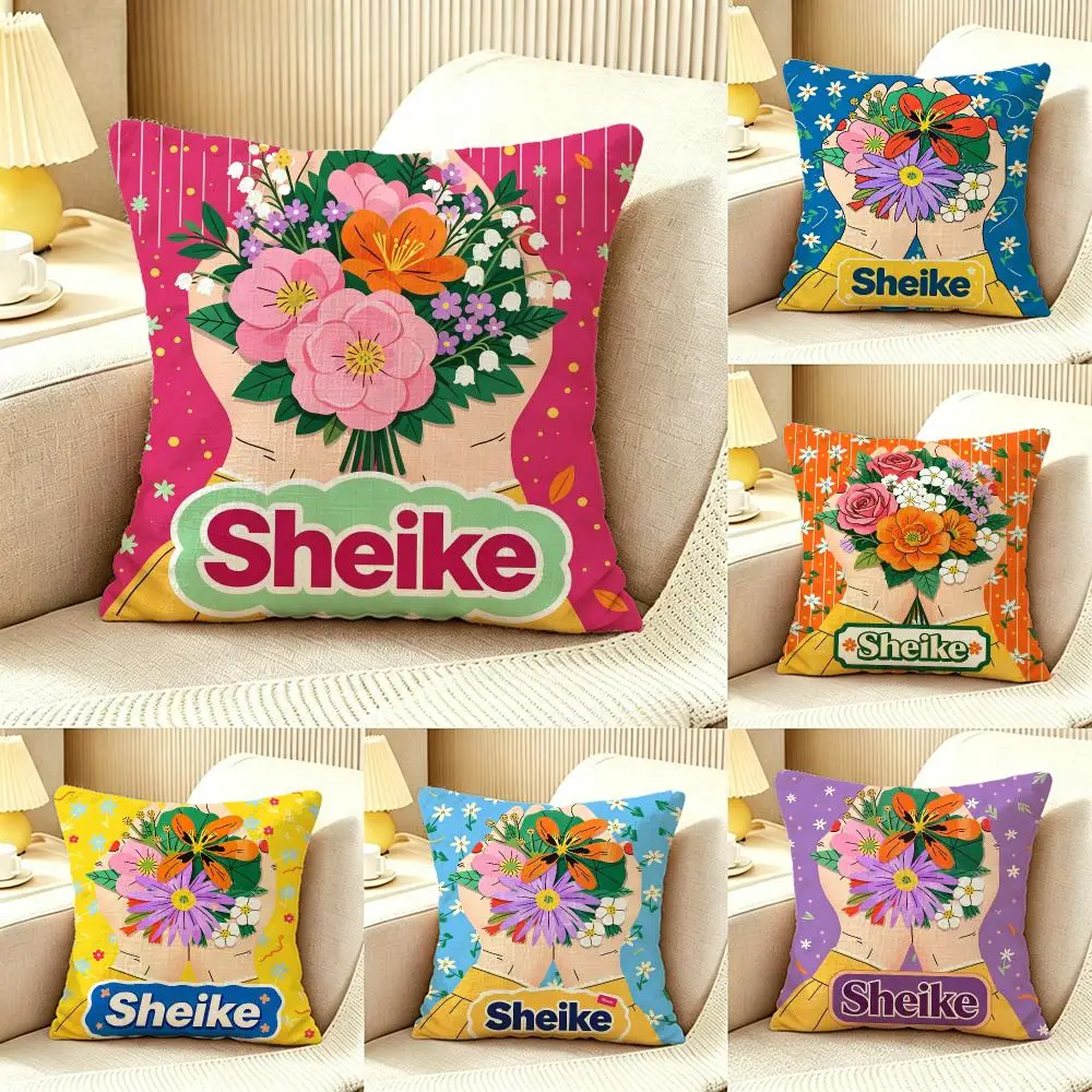 Sheike Cushion Cover Pillow Cover Nordic Minimalist Throw DoubleSided Print Cushion Case for Sofa Bedroom Decor
