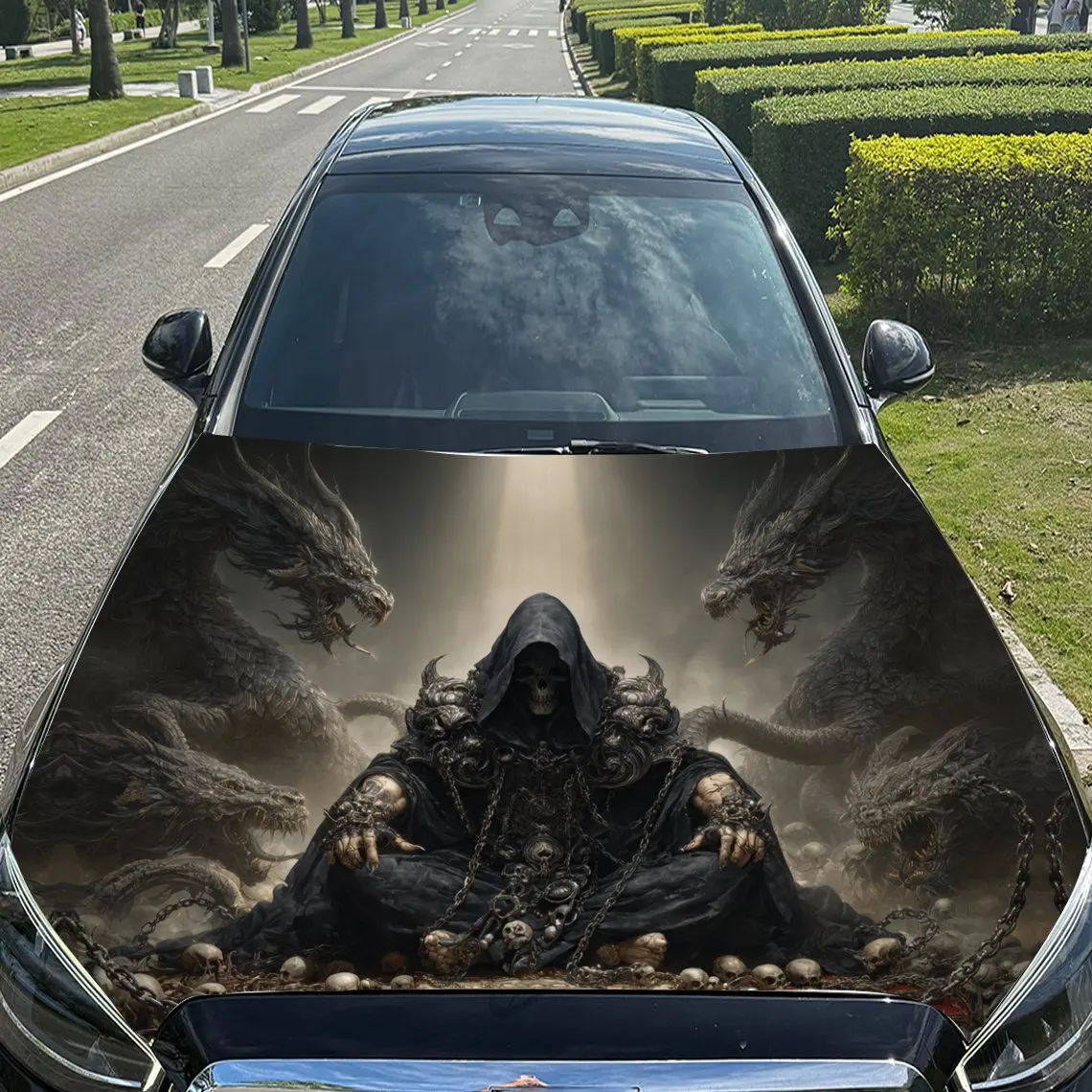 غلاف فينيل للسيارة من Nether Reaper للتحكم في التنين، ملصق غطاء السيارة المقاوم للماء من مادة PVC، عصا ذاتية اللصق مقاومة للخدش