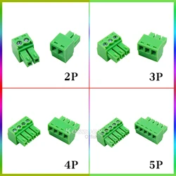 Keszoox-緑の穴フェニックスコネクタ、2、3、4、5、6、7、8、9、10、12、16、20、24ピン、ブロック、PCB、ネジ、ヘッダー、ソケット、2edgk、3.81mm