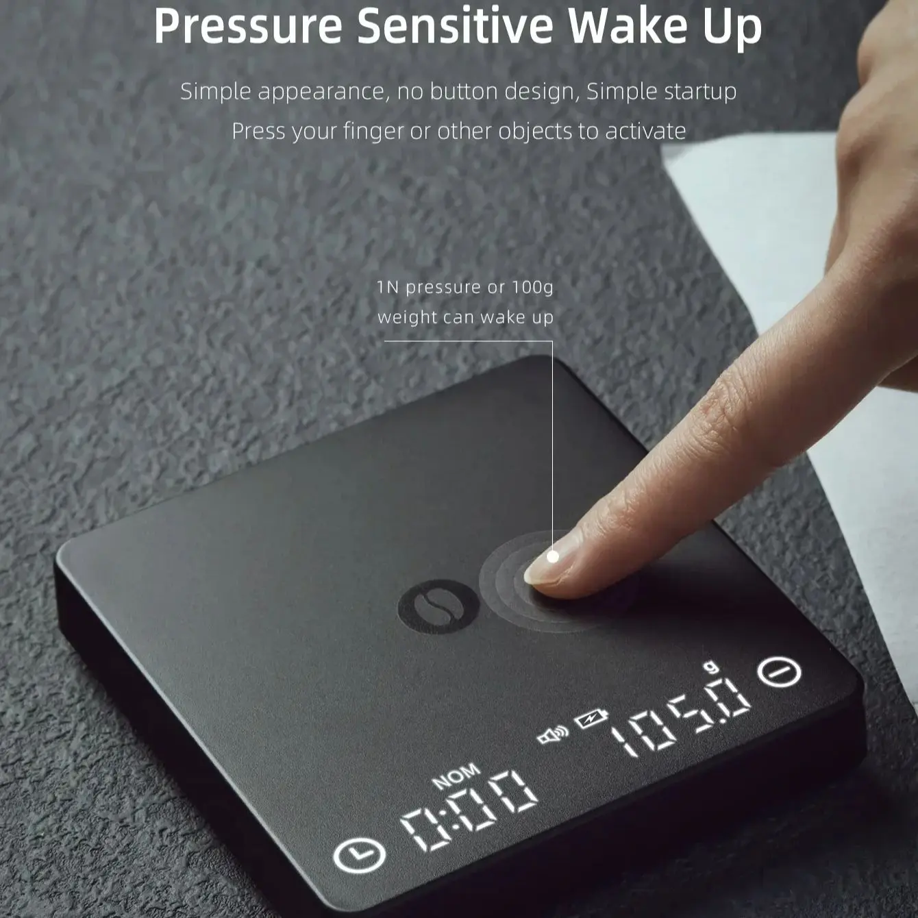 SearchPean Tiny2s 에스프레소 커피 체중계, 압력 깨우기, 타이머, USB 충전, 무료 배송 