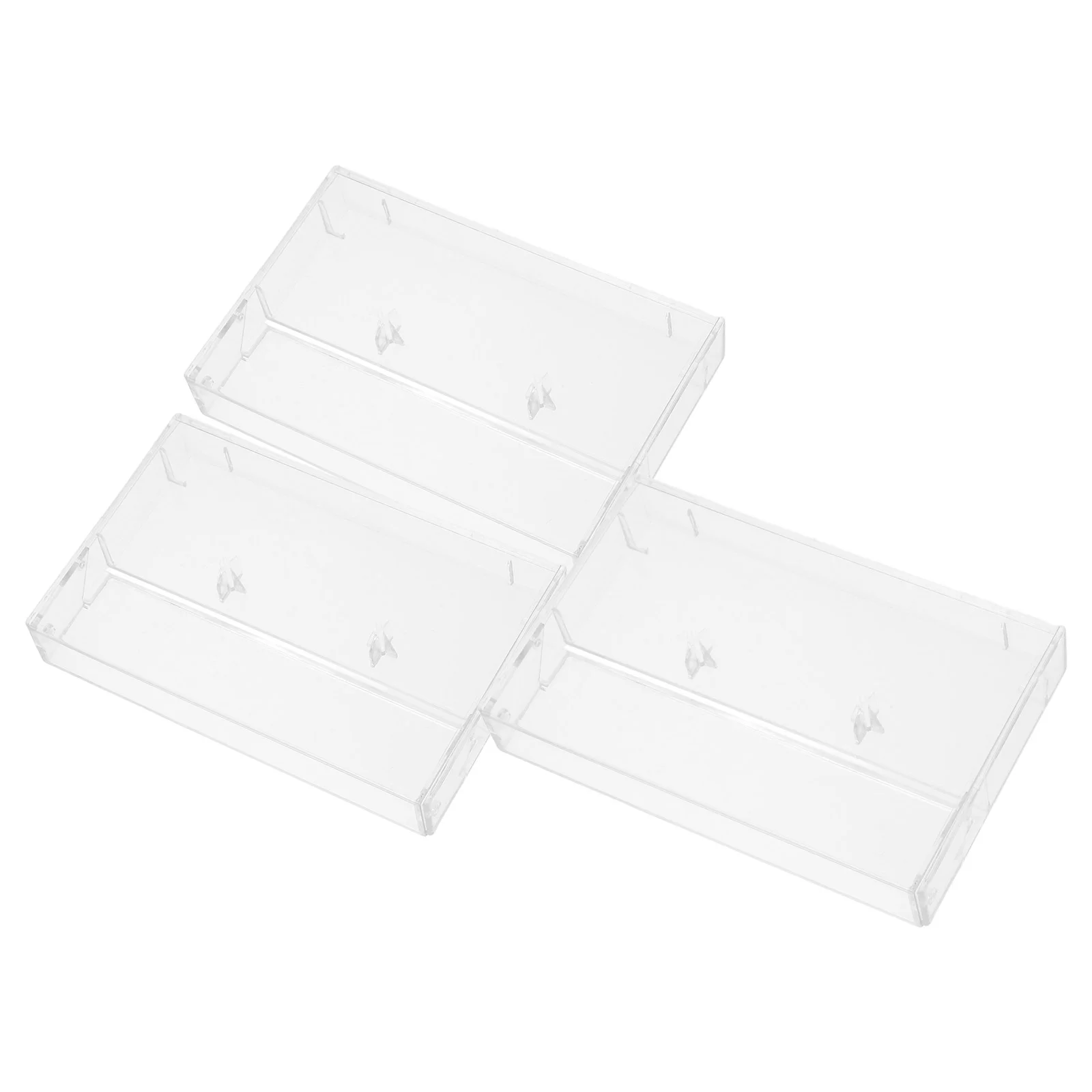 

3 Pcs Boxes Holder Abs Cassette Cases Empty Clear Transparent