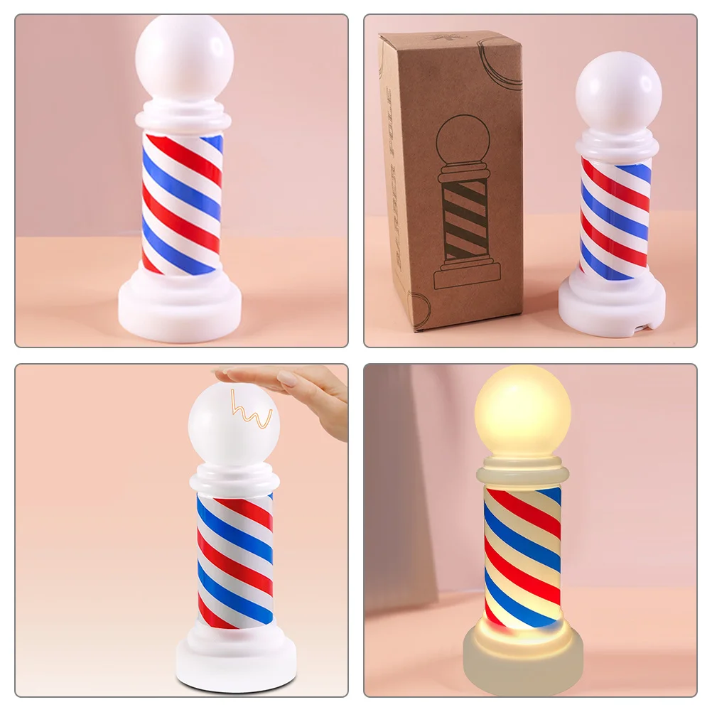 

Светящаяся лампа для парикмахерской, красный, белый, синий, открытый знак для салона, светильник для украшения парикмахерской, многоразовый неоновый столб