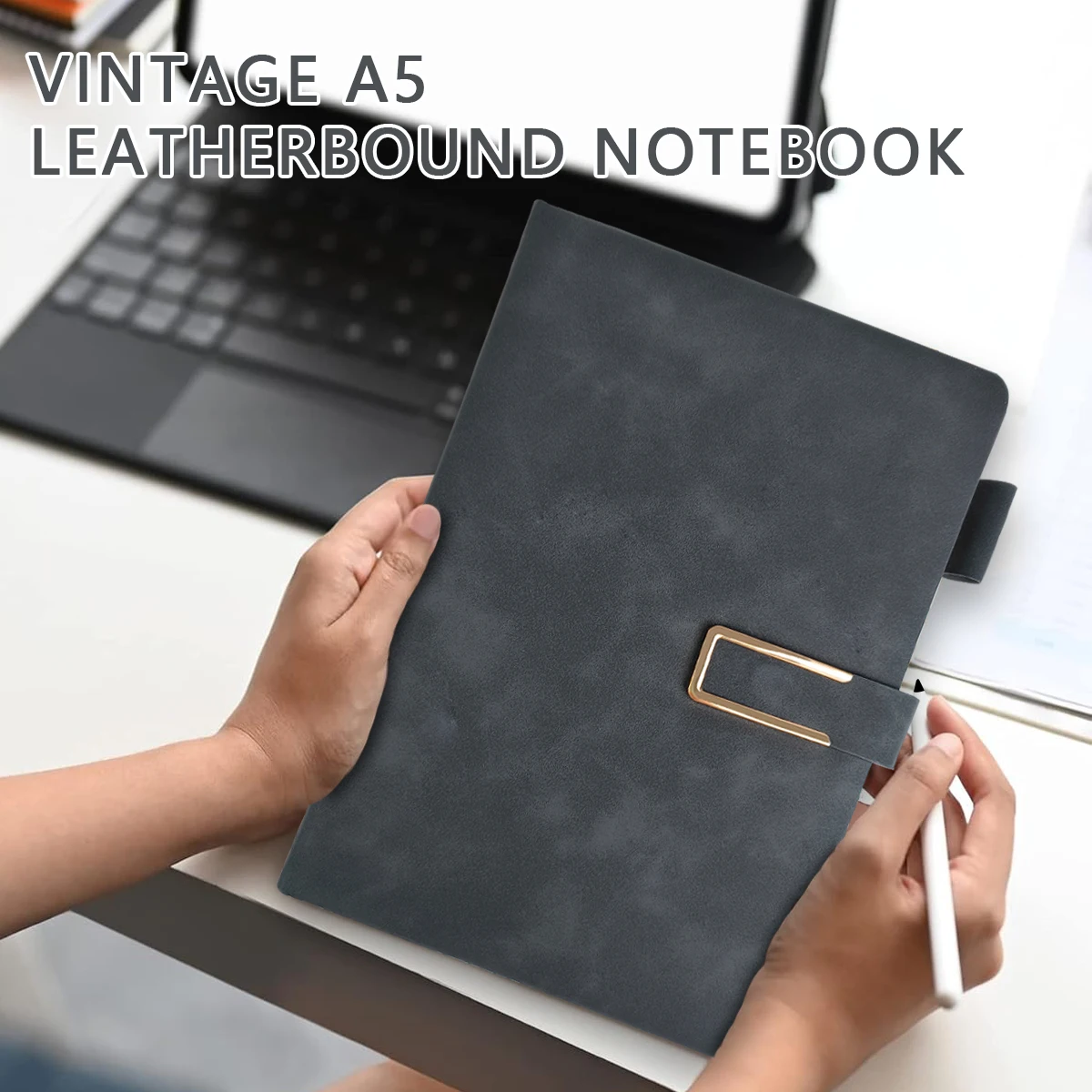 قطعة واحدة من دفتر ملاحظات جلدي عتيق مقاس A5 مع غطاء ناعم وإشارة مرجعية مثالية لاجتماعات العمل وحياة الجامعة #6