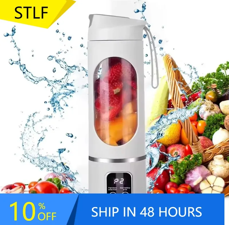 XMSL 450ML Rechargeable Portable Juicer Cup Blender Freshly Orange Slow Juicer Machine Safety 12 Blades Juicers