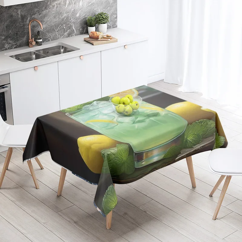 New Abstract Tea Tablecloth Waterproof and Oil-proof Dining Tablecloth Nordic Wind Bar Tablecloth Home Decoration