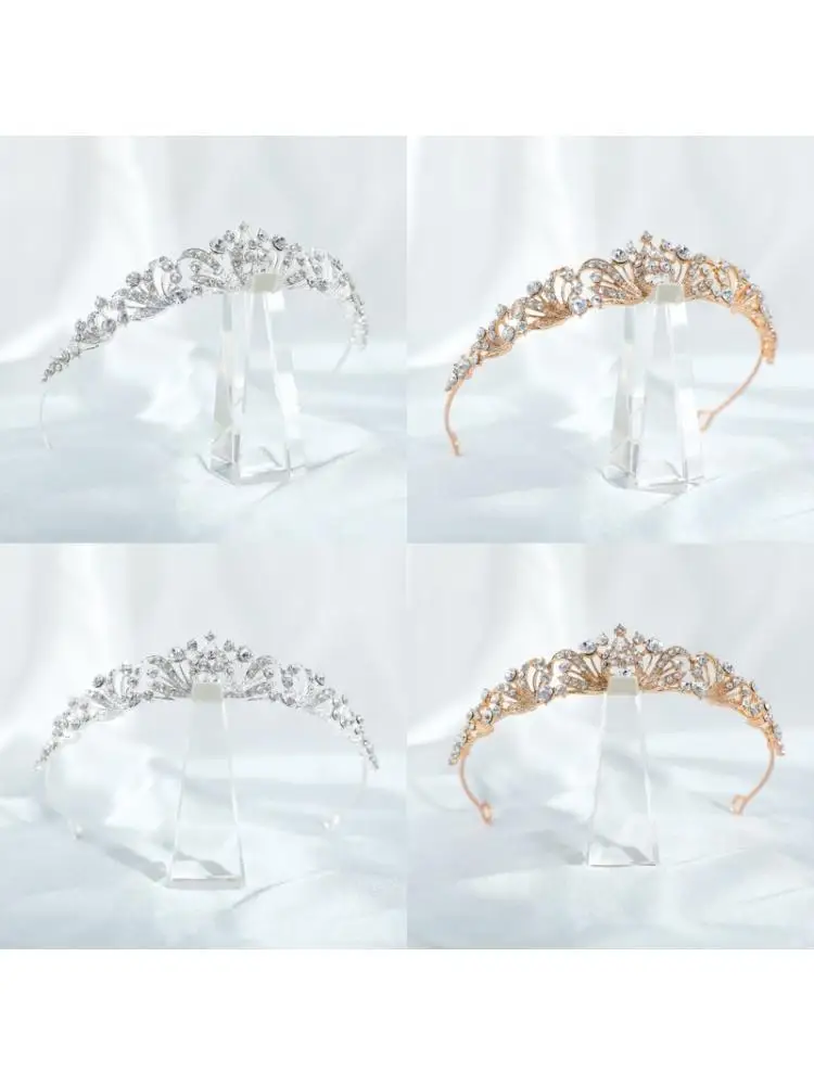 

652F Sparkling Queen Crowns Hair Accessory Lightweight Design For Bride And Cosplayer