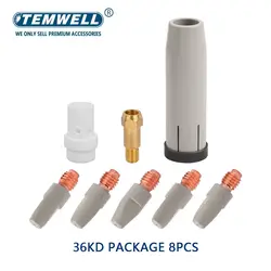 8Pcs 36KD New Coating Protection nozzle 0.8/1.0/1.2mm MIG Torch Gas Nozzle Tip Holder of 36KD MIG MAG Welding Torch Wholesale