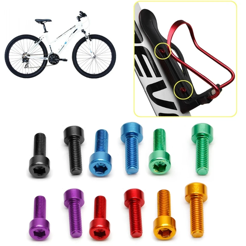 1 Pair Bike Water Bottle Cage Bolts M5 Aluminium Alloy Hex Socket Tapping Screws