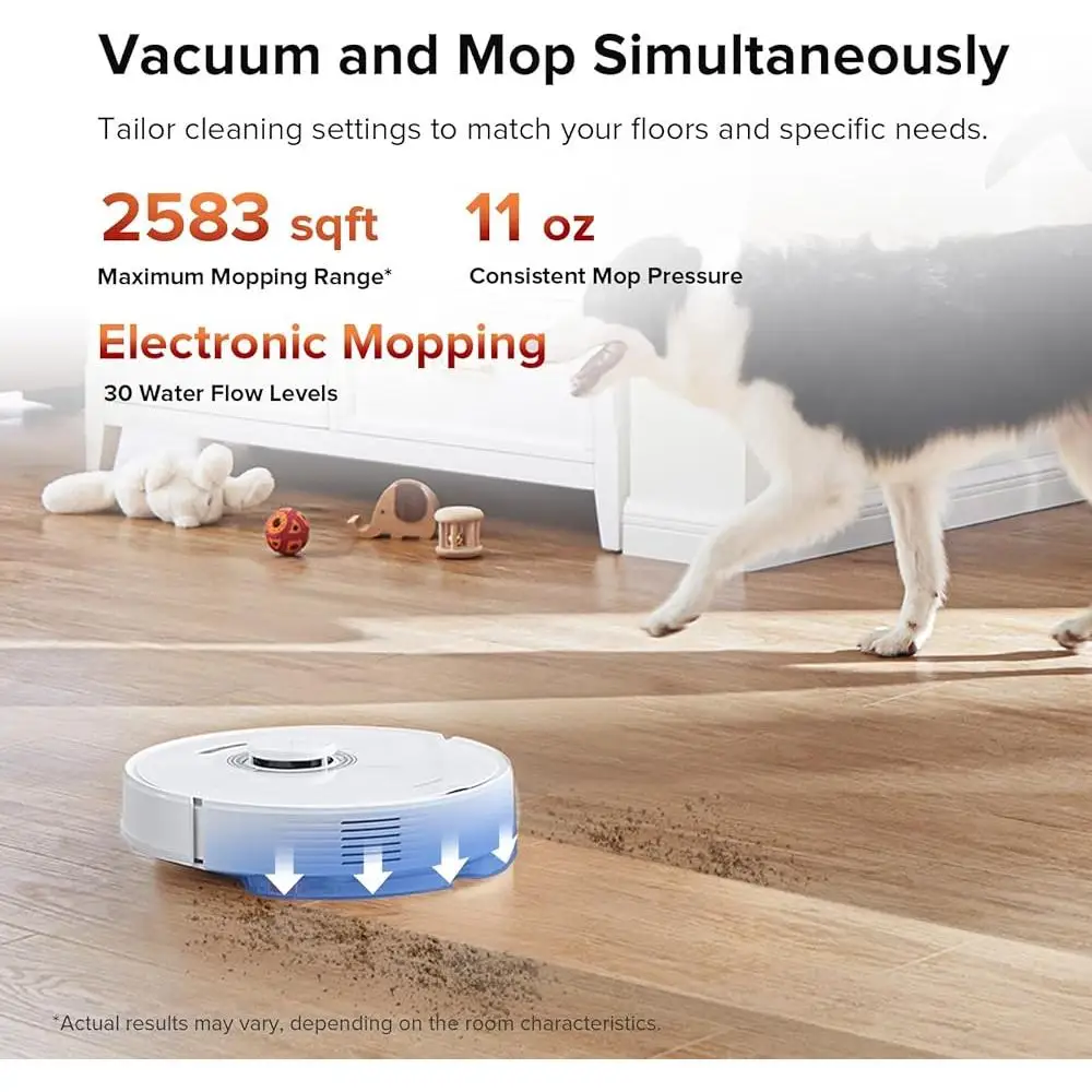 Q7 Max Robot Vacuum Mop 4200Pa Suction LiDAR Navigation No-Go Zones App Control 30 Water Flow Levels Smart Mapping Voice Control