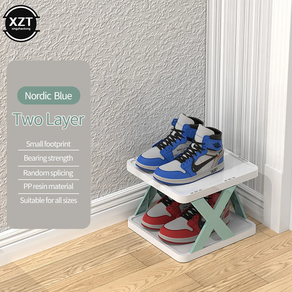 Clearance sales foldable plastic shoe rack saves family space and is suitable for corridor bedrooms