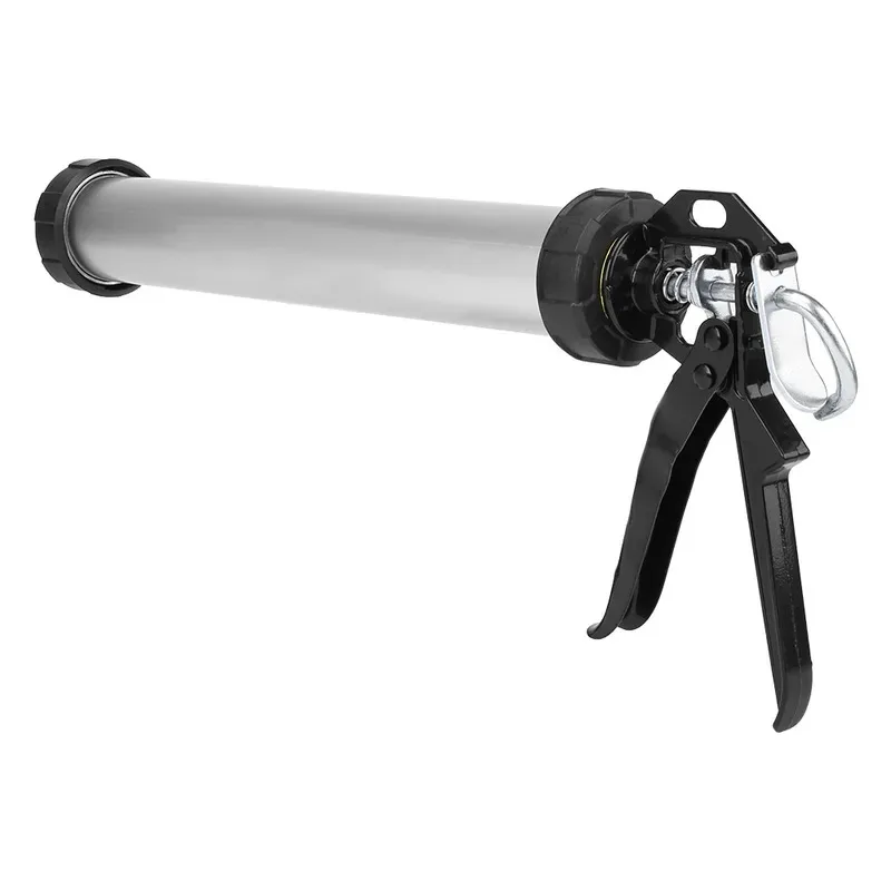 

1pc 600ml Aluminum Tube Silicone Caulking Gun Caulk Tool with 10 Nozzles For Caulking And Glass Glue