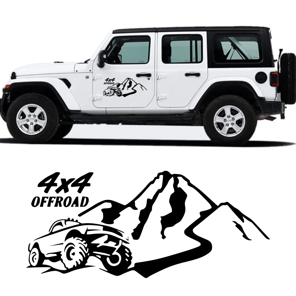 

4x4 Offroad Car Door Sticker Mountain Vinyl Decal Hood Hill Sport Off-road Vehicle Automobiles Flim Decals Auto Accessories