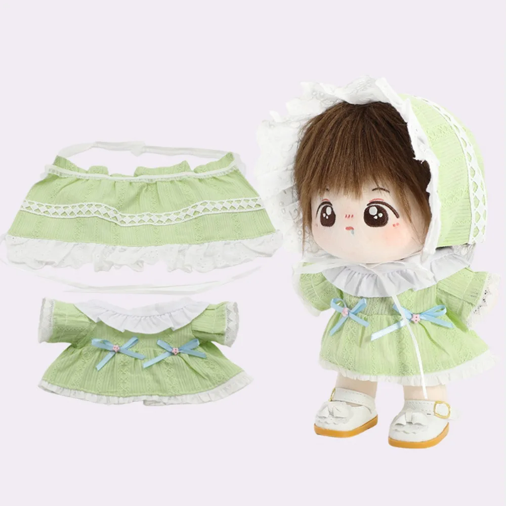

Bow Skirt 20cm Cotton Doll Clothes Headscarf Lace Cotton Doll's Clothes Outfit Mini Plush Doll Clothes 20cm Cotton Doll
