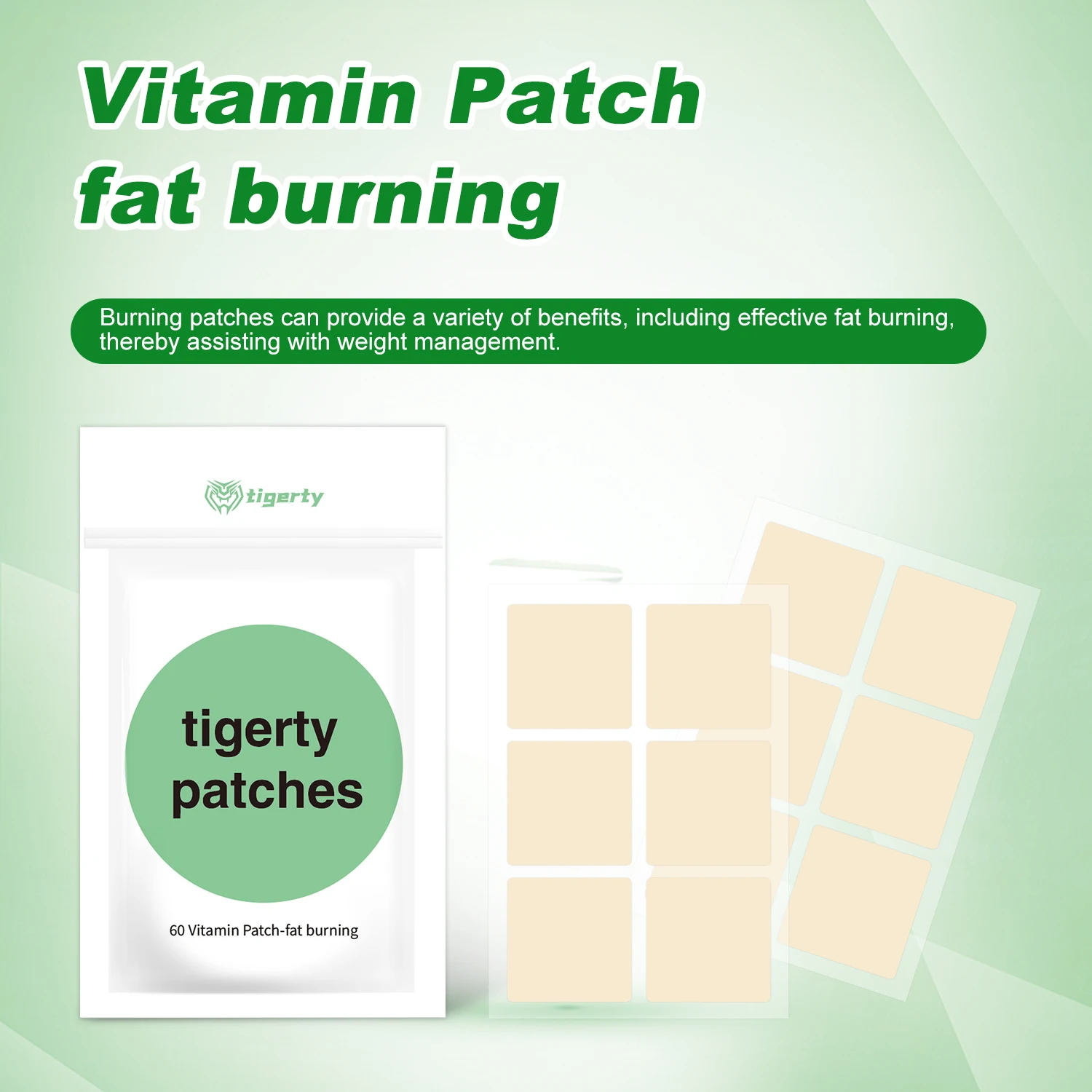 

Витаминный пластырь для контроля веса, естественное повышение энергии сжигания жира с экстрактом зеленого чая, кофеином гарцинии камбоджийской, 60 шт./кор.