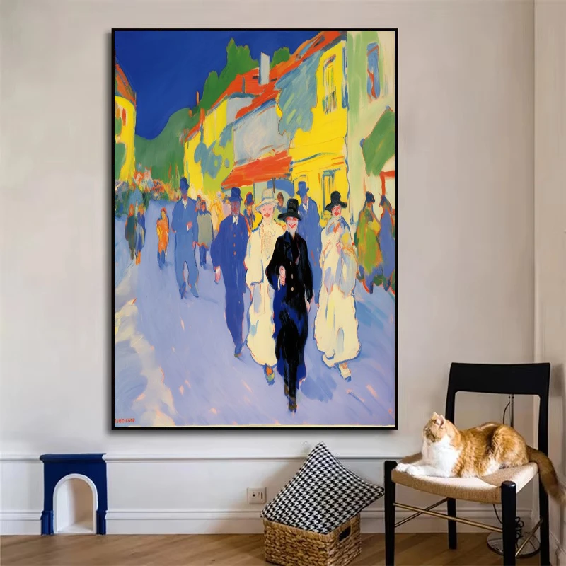 

Цифровая картина маслом абстрактный стиль уличный пешеход DIY цифровая картина маслом холст комплект произведения искусства подарки домашний декор искусство