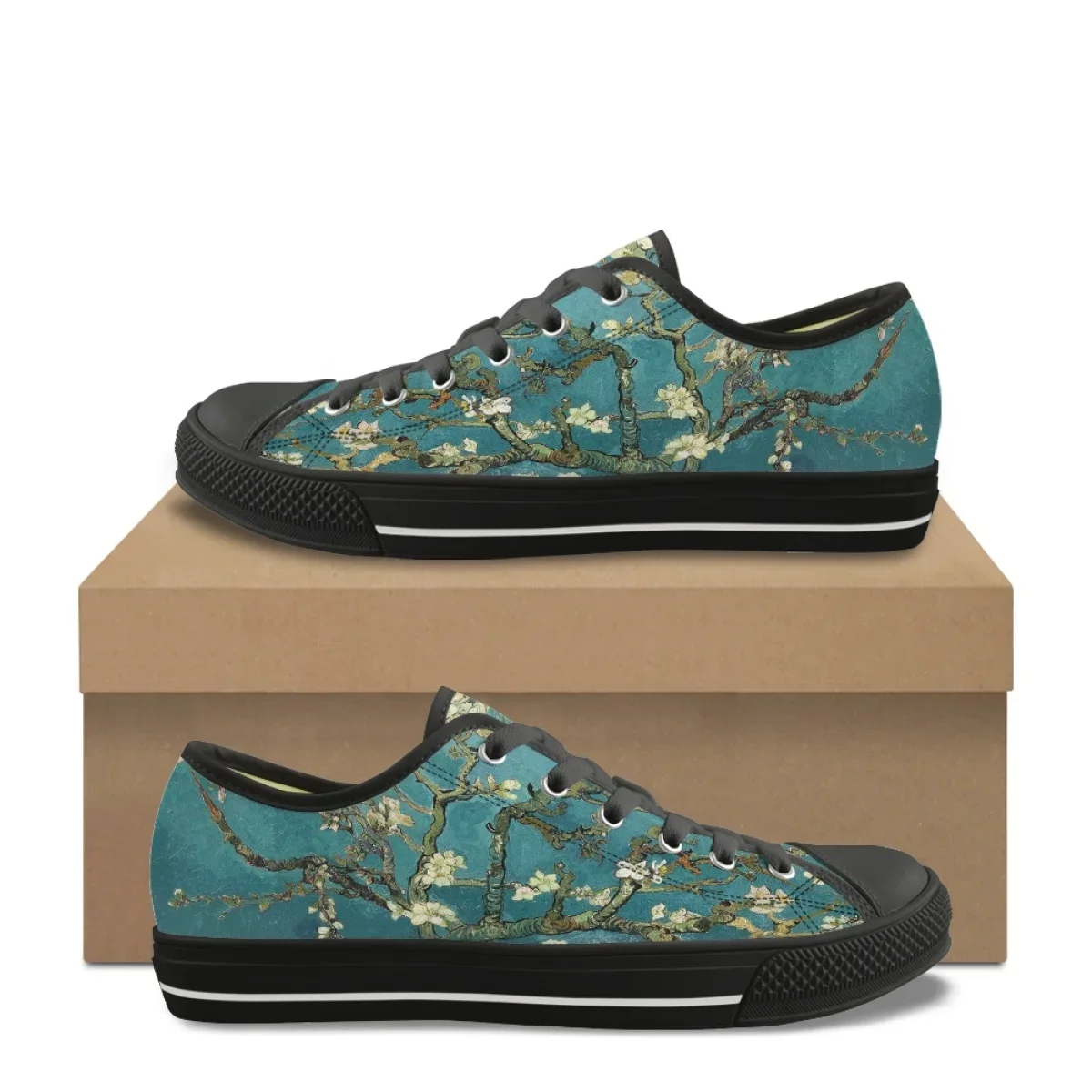 

Fashion Art Van Gogh Oil Painting Pattern Casual Shoes for Women Outdoor Sneakers Classic Lace Up Student Low Top Canvas Shoes