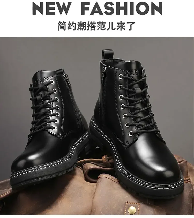 Klassische Chelsea-Stiefel im Leder-Look für Herren, Slip-On Ankle Dress Boots, formelle Business-Stiefeletten – Detail 8