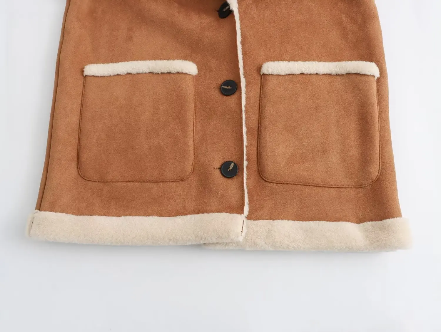 Maxdutti British Vintage Winter Coat Fashion Coat Women Girl Suede and Fleece Warm Trench