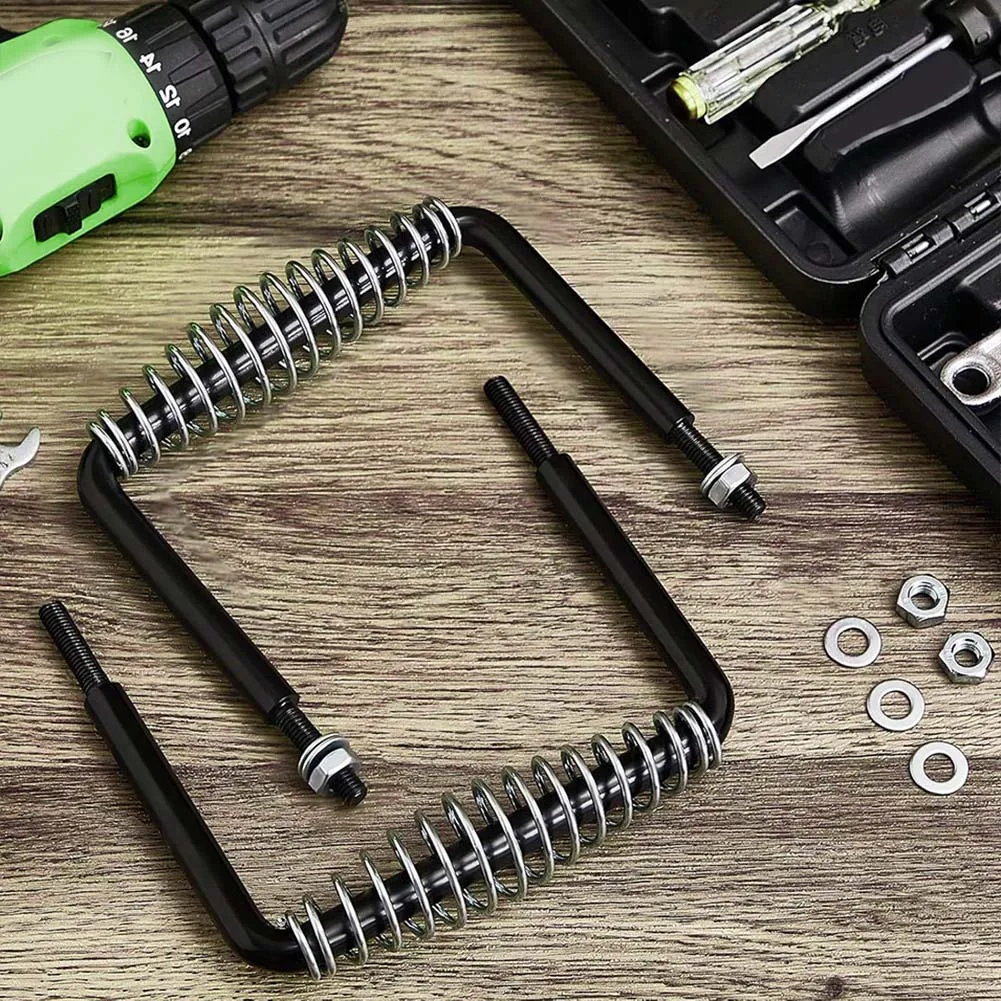 Heavy Duty Black Steel BBQ Handles 2 Pack, Easy Install Cool Touch Grip For Grill Lid Replacement And Custom Metal Projects