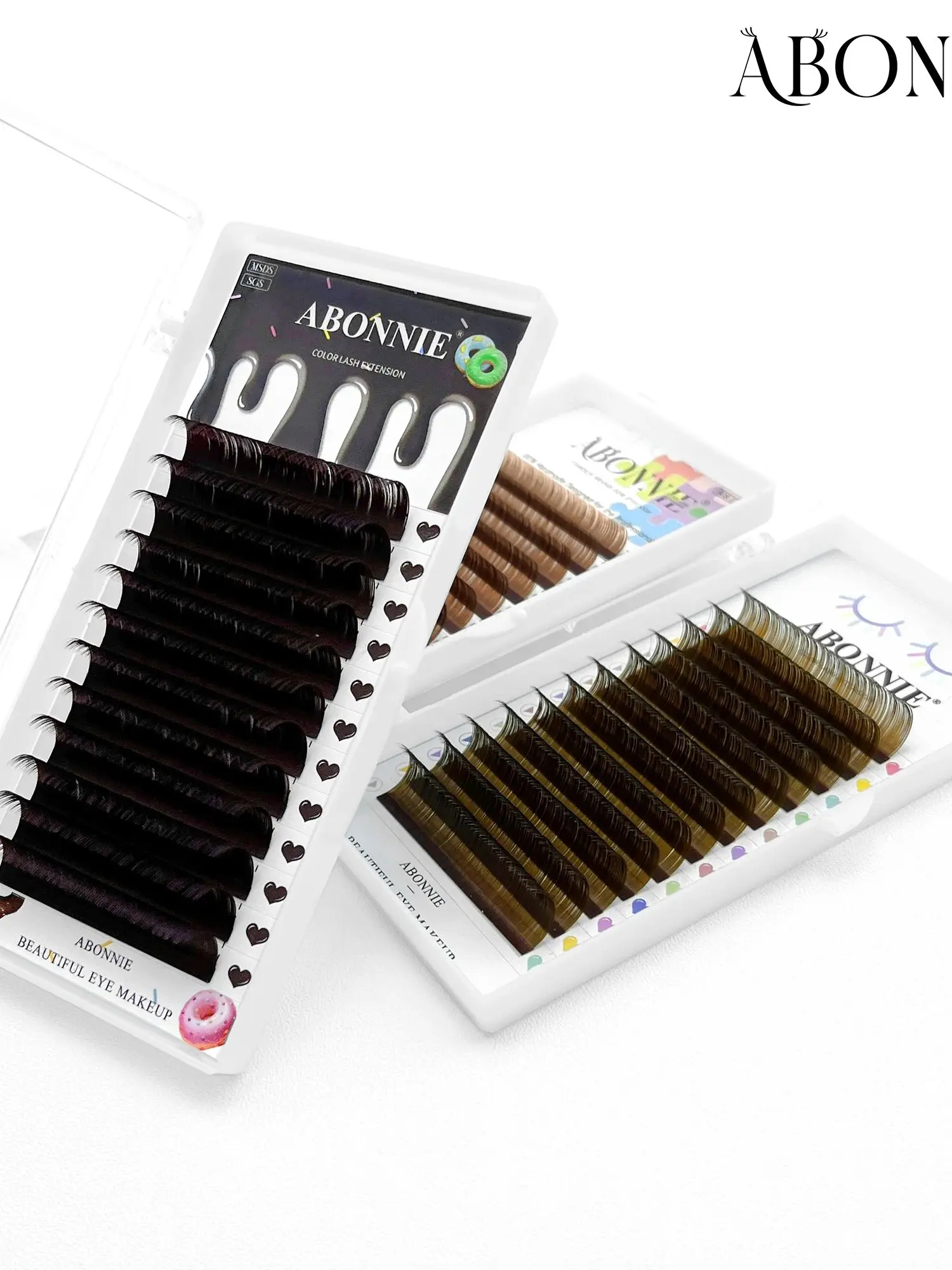 ABONNIE C CC D Curl Naturalne brązowe przedłużanie rzęs Kaszmirowe miękkie klasyczne ciemnobrązowe przedłużanie rzęs — 2