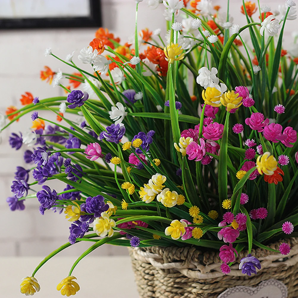 

4pcs Artificial Daffodils Flowers Simulation Greenery Shrubs Plants Plastic Wedding Home Decor (Purple)