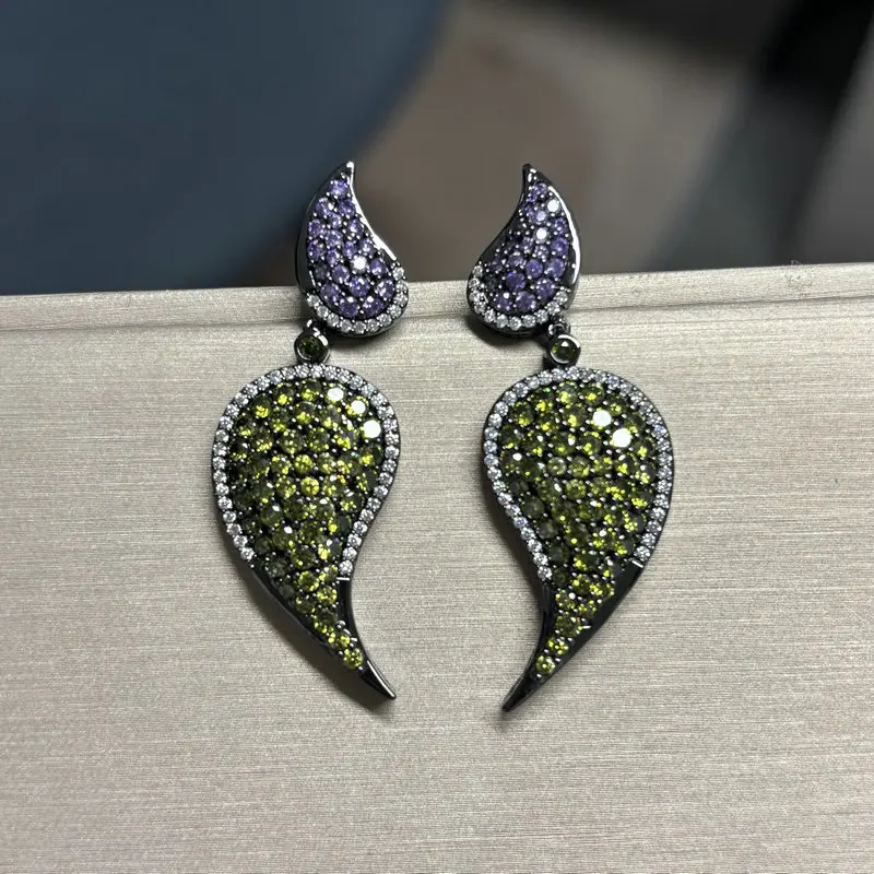 

Модные женские геометрические серьги Bilincolor фиолетового и оливкового цвета