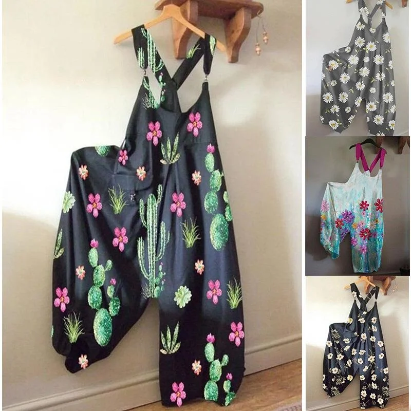 

Инновационный комбинезон с принтом, женская одежда, классические повседневные брюки с эластичной резинкой на талии, полиэфирное волокно, удобная летняя мода