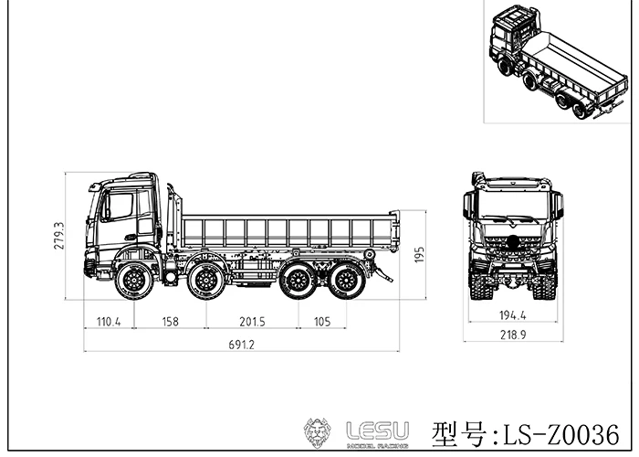 

8x8 LESU 1/14 RC гидравлический самосвал роликовый самосвал для автомобиля Tamiyaya окрашенный в разобранном виде световой звуковой модель TH20429