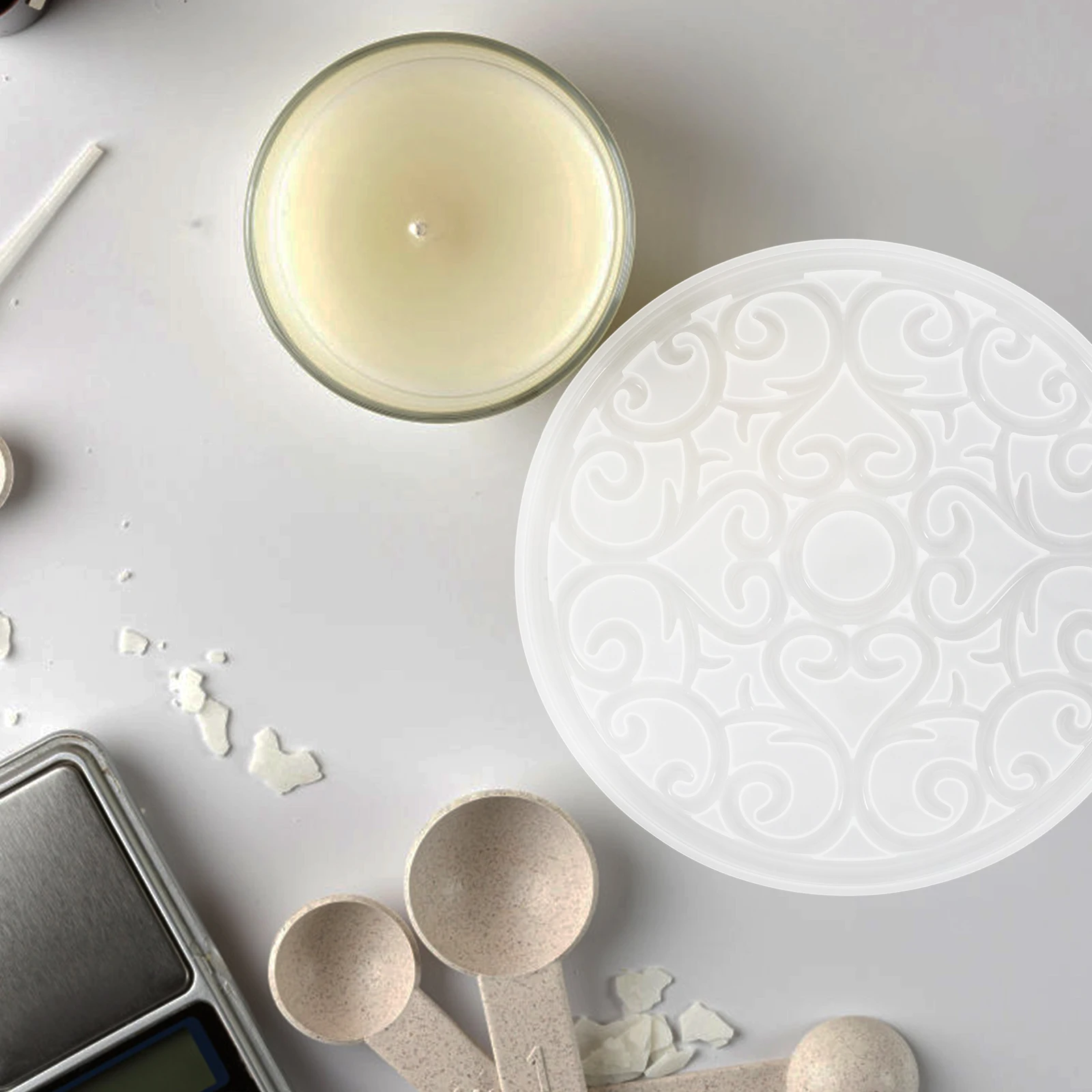 

4pcs Silicone Coaster Mold Premium DIY Crystal Epoxy Resin Craft Round Shape Coasters Making Practical Jewelry Accessories