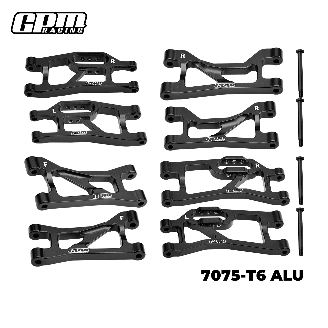 Brazos de suspensión superiores e inferiores delanteros + traseros de aleación GPM 7075 para TRAXXAS MINI MAX