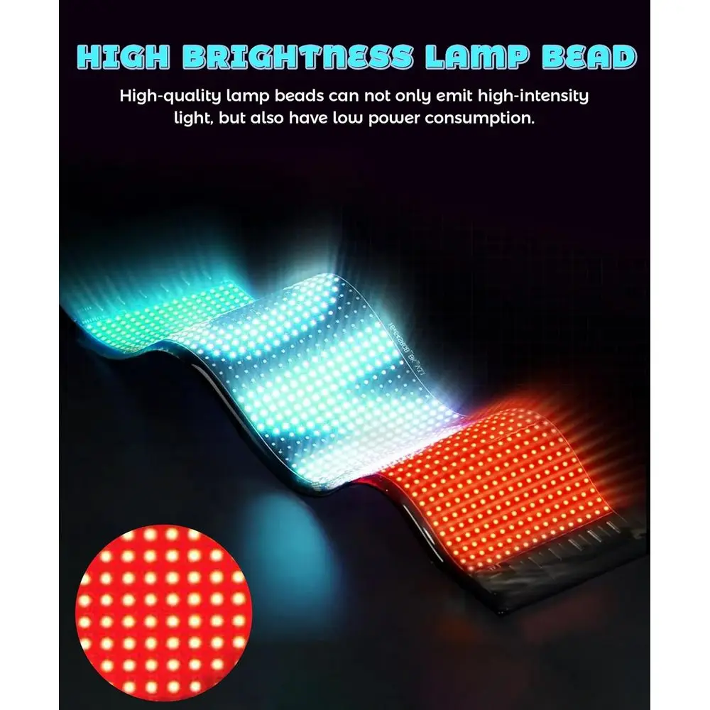 Doppi luci per parabrezza per auto a LED da 14x4,3 pollici, occhi da diavolo programmabili con telecomando, compatibili con sedani, SUV e camion