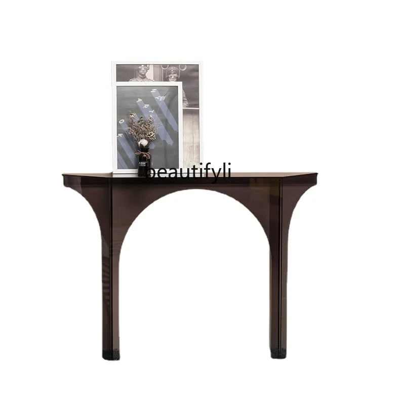 

Italian Style Entrance Cabinet Modern Minimalist Home Entry Console Wall Narrow Decorative Shelf Creative Console Tables