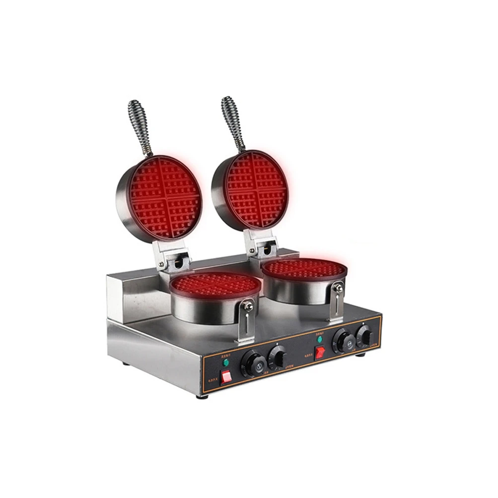 

ITOP 110v 220v Commercial Electric Bubble Waffle Making Machine 2pcs Heart Shaped Egg Waffle Maker