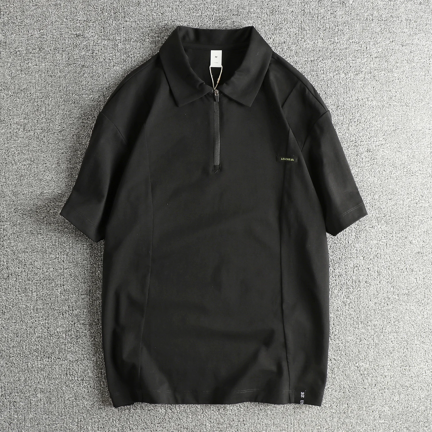 Loose half-open neck men's polo shirt summer new versatile youth lapel short sleeves