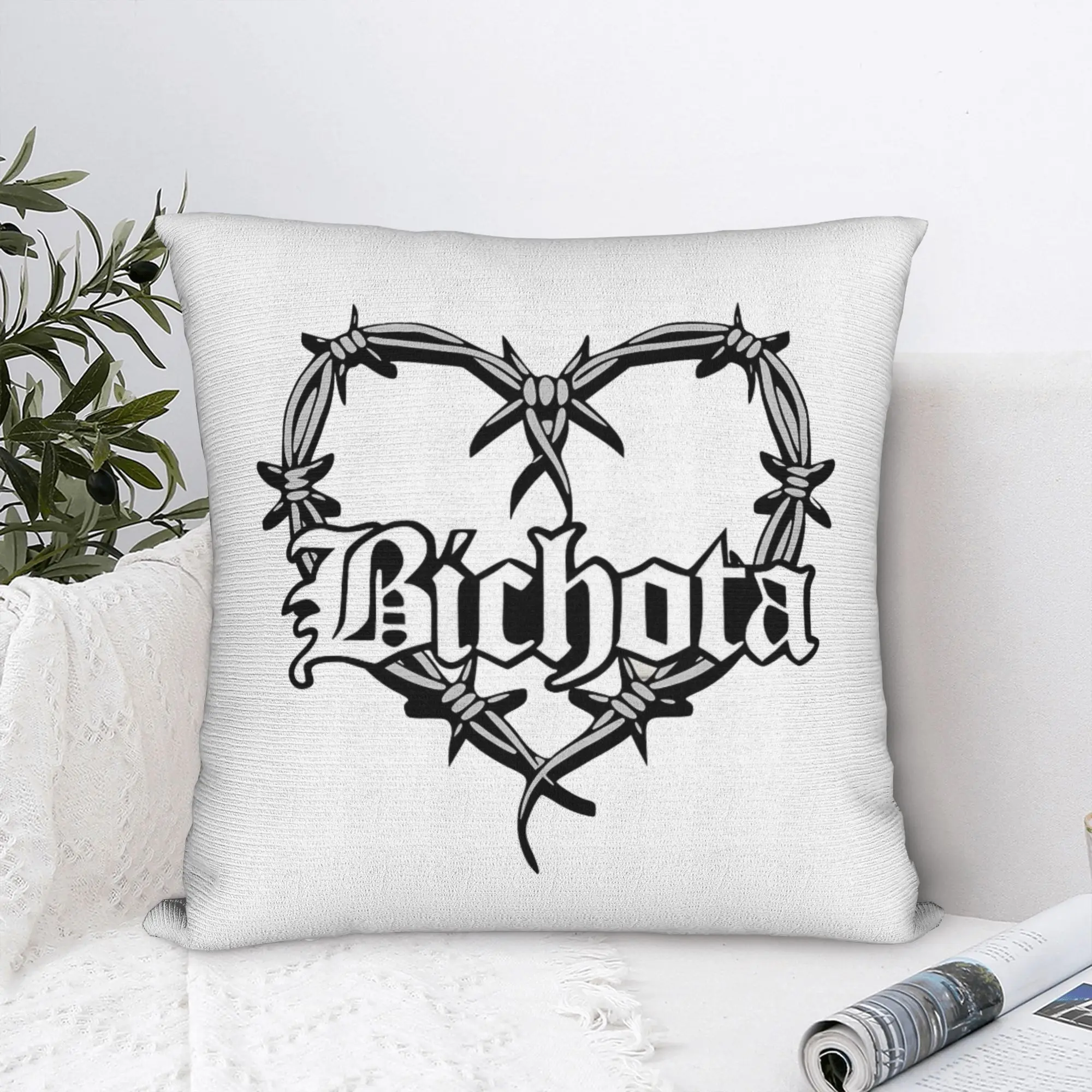 Karol G Bichota Heart Vintage Pillowcase Printing Fabric Cushion Cover Decor  Pillow Case Cover Home Zippered 18''