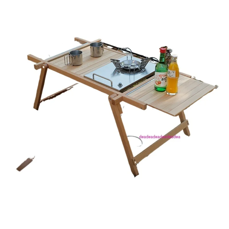 Outdoor multi-function IGT portable folding table camping table and chair equipment multi-function expansion coffee