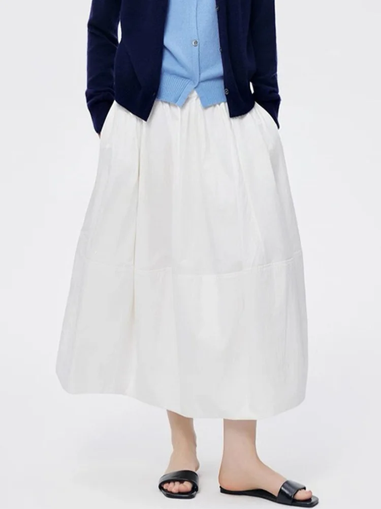 Dave&di Standing Cut Flower Bud Half Skirt 26 Spring/summer New Casual Slimming Paper Half Skirt Woman Clothing Faldas Skirts