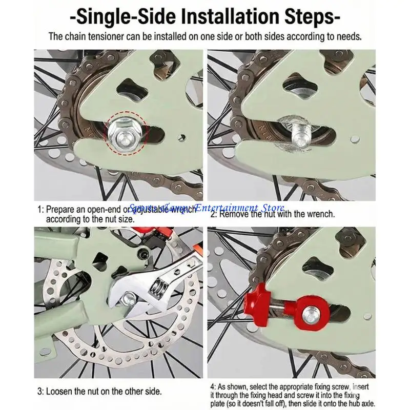 

G7NF Aluminum Alloy Bicycles Chain Tensioner for Single Speed Bicycles Easy to Install