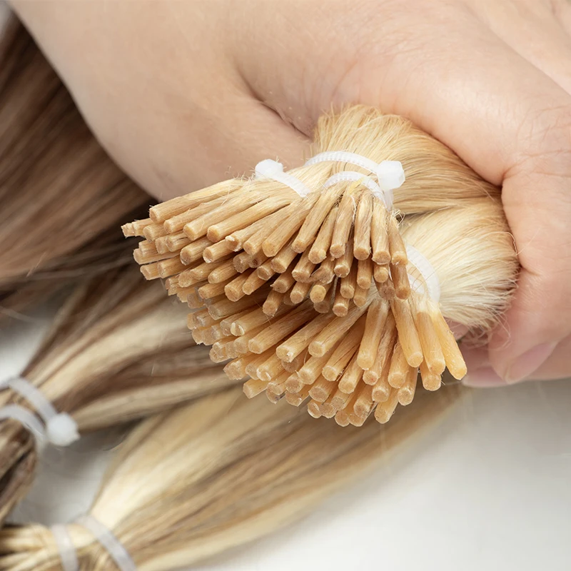 I تلميح وصلات شعر شعر بشري حقيقي قبل المستعبدين مايكرو الخرز كبسولات الشعر كبسولات ميكرولينك الشعر 30 جرام/الحزمة 14 "-22"