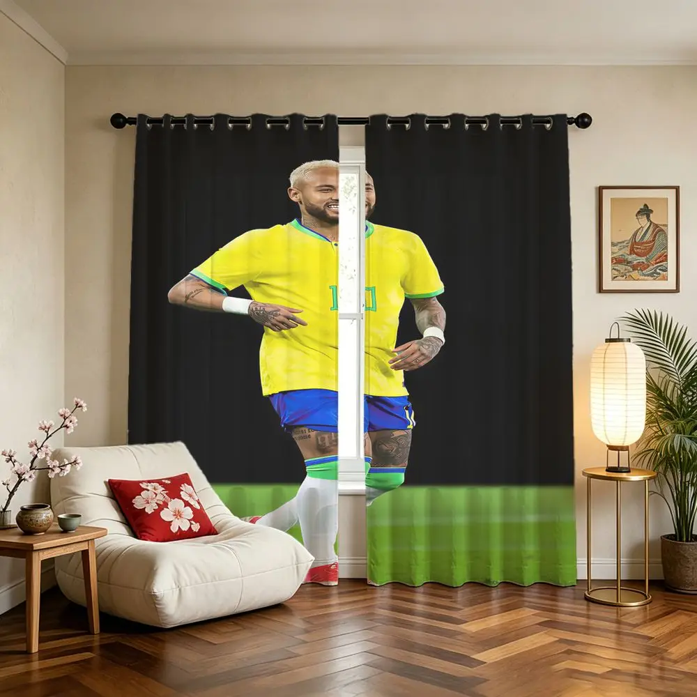 Blonde Athlete Uniform Printed Curtains 2 Panels Light Blocking Rate 85% Darkening Sports Lover Leisure Room Shade