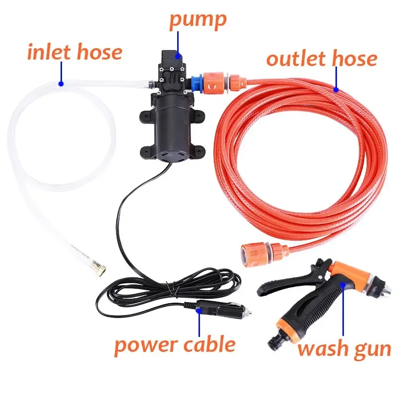 CAER 100W Portable 12v Car High Pressure Cleaning Pump Kit 160PSI Electric Wash Cleaner Garden Pet Cleaning Automotive Device