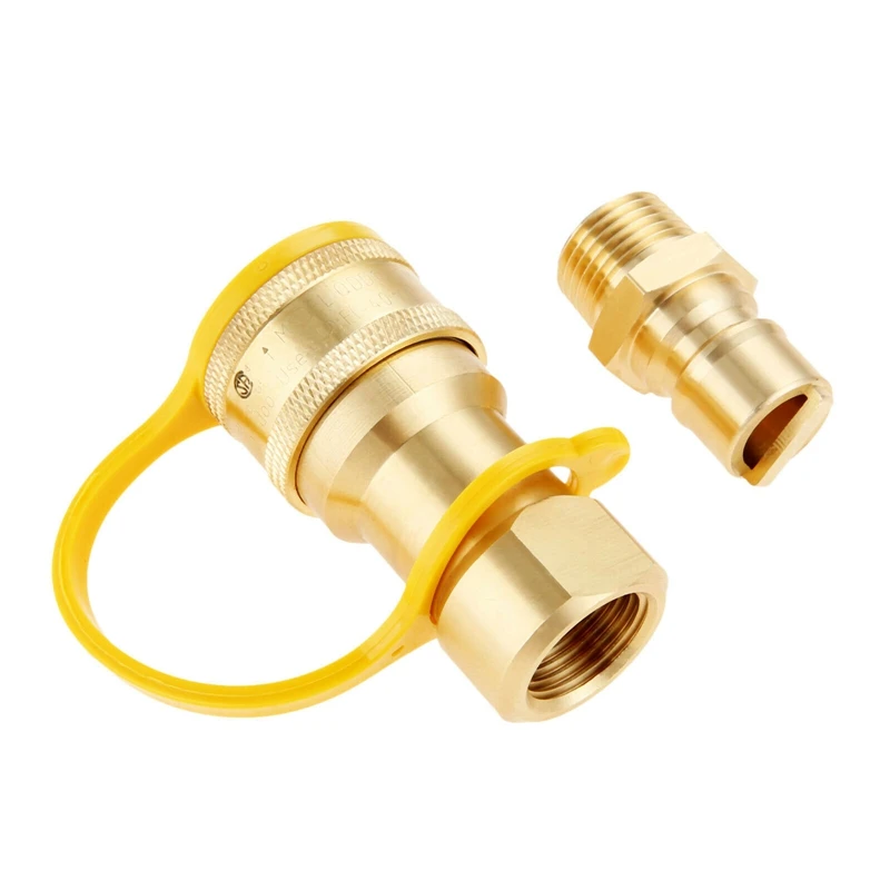 

1/2 Inch Solid Brass Gas Propane Quick Connect Disconnect Fitting Connector Adapter